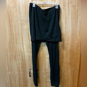 CABI Rayon Women's Skirted Leggings in DARK GREEN ( looks black) S Drapey skirt